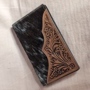 Tooled Leather Cowhide Wallet-NWT